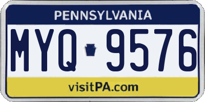 PA license plate MYQ9576