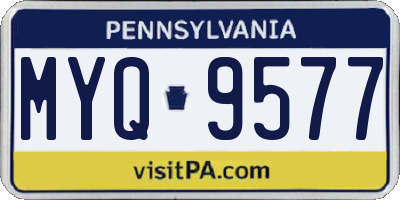 PA license plate MYQ9577