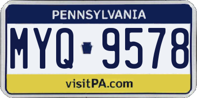 PA license plate MYQ9578