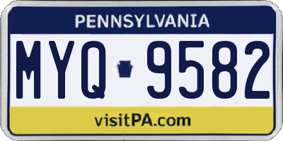 PA license plate MYQ9582