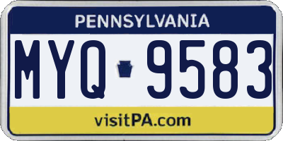 PA license plate MYQ9583