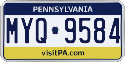 PA license plate MYQ9584