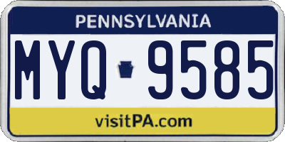 PA license plate MYQ9585