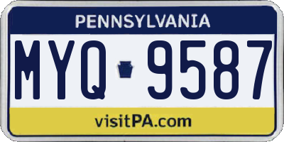 PA license plate MYQ9587