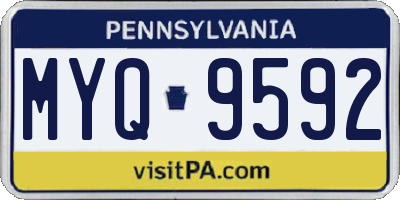 PA license plate MYQ9592