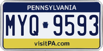PA license plate MYQ9593