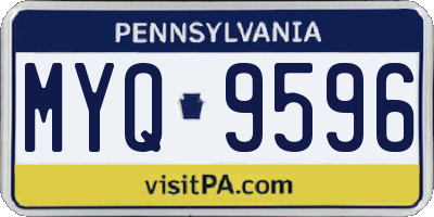 PA license plate MYQ9596