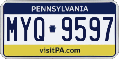 PA license plate MYQ9597