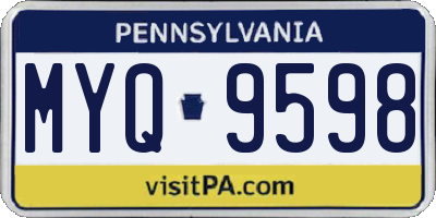 PA license plate MYQ9598