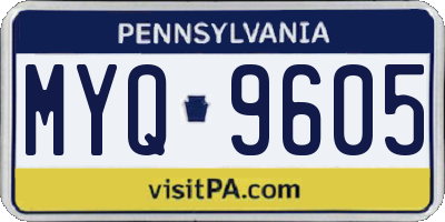 PA license plate MYQ9605