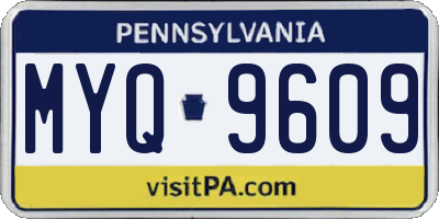 PA license plate MYQ9609