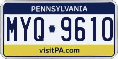 PA license plate MYQ9610