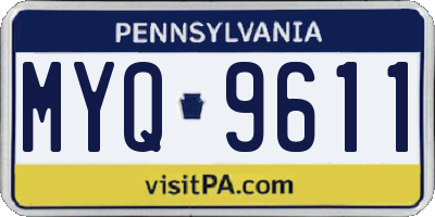 PA license plate MYQ9611