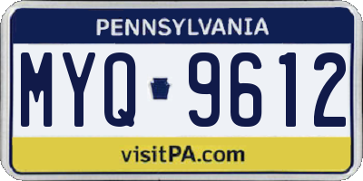 PA license plate MYQ9612