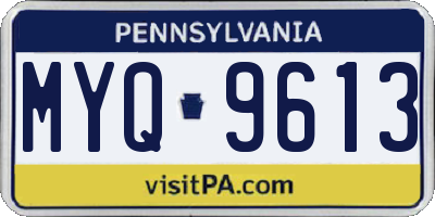 PA license plate MYQ9613