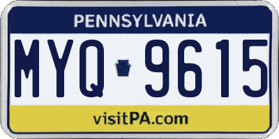 PA license plate MYQ9615
