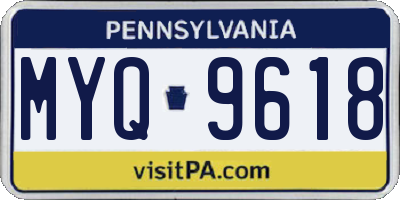 PA license plate MYQ9618