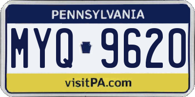PA license plate MYQ9620