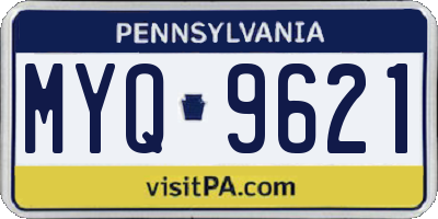 PA license plate MYQ9621