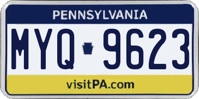 PA license plate MYQ9623