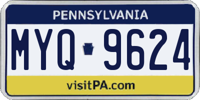 PA license plate MYQ9624