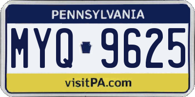 PA license plate MYQ9625