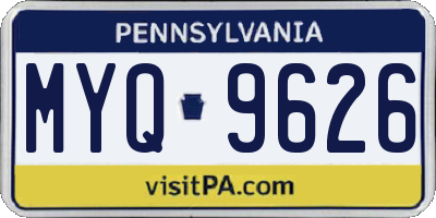 PA license plate MYQ9626