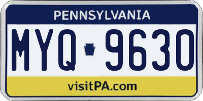 PA license plate MYQ9630