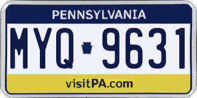 PA license plate MYQ9631