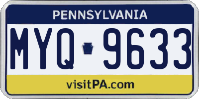 PA license plate MYQ9633