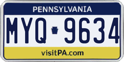 PA license plate MYQ9634