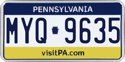 PA license plate MYQ9635