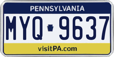 PA license plate MYQ9637