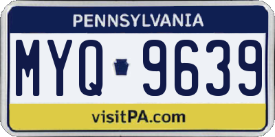 PA license plate MYQ9639