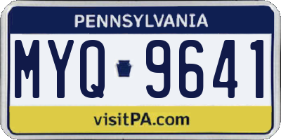 PA license plate MYQ9641