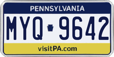 PA license plate MYQ9642