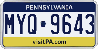 PA license plate MYQ9643