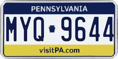 PA license plate MYQ9644