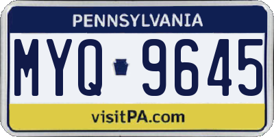 PA license plate MYQ9645