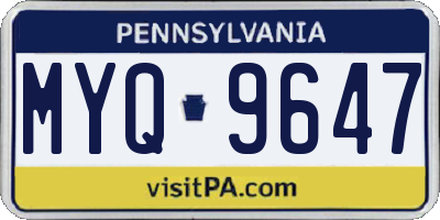PA license plate MYQ9647