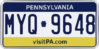 PA license plate MYQ9648