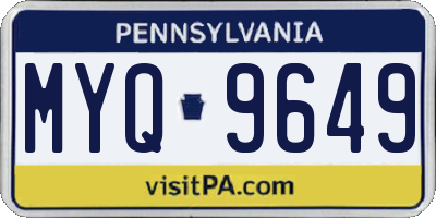 PA license plate MYQ9649