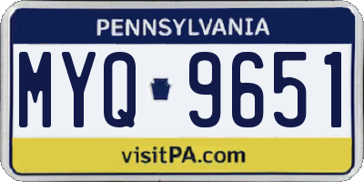 PA license plate MYQ9651
