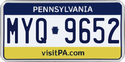 PA license plate MYQ9652