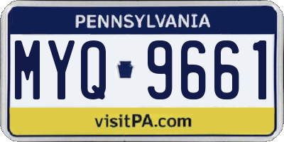 PA license plate MYQ9661
