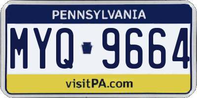 PA license plate MYQ9664