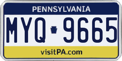 PA license plate MYQ9665
