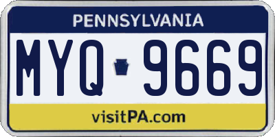 PA license plate MYQ9669