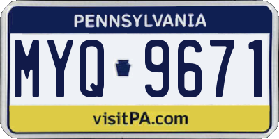 PA license plate MYQ9671