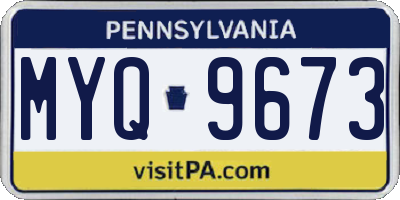 PA license plate MYQ9673